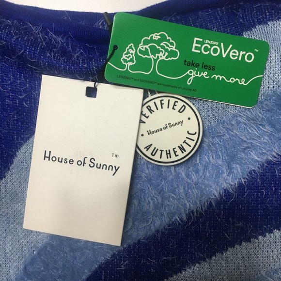 HOUSE OF SUNNY (Size S) Blue Spice Hockney Mini Tube Dress/Bodycon Pencil Skirt - Picture 5 of 6